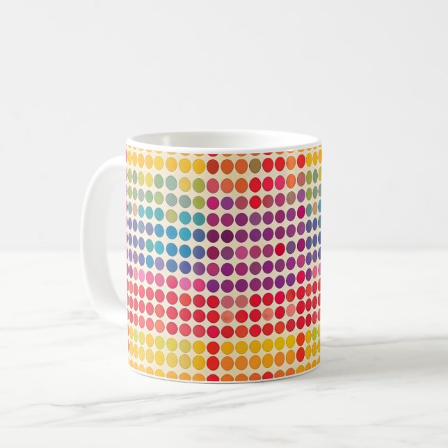Mug Motif Rainbow Dot Abstrait (Devant gauche)