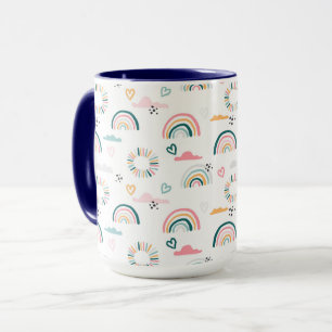 Mug Motif Rainbows & Hearts