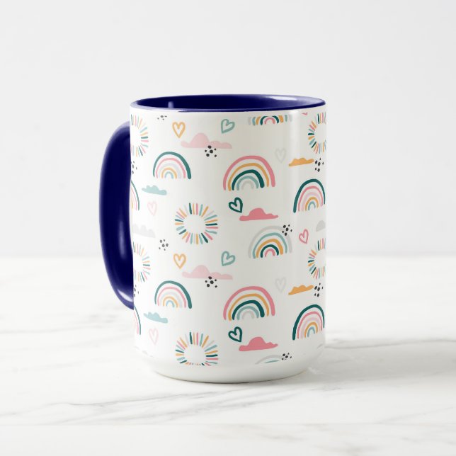 Mug Motif Rainbows & Hearts (Devant gauche)
