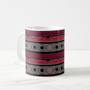 Mug Motif rayé avec des cercles et des anneaux de styl