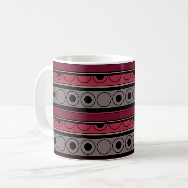 Mug Motif rayé avec des cercles et des anneaux de styl (Devant gauche)