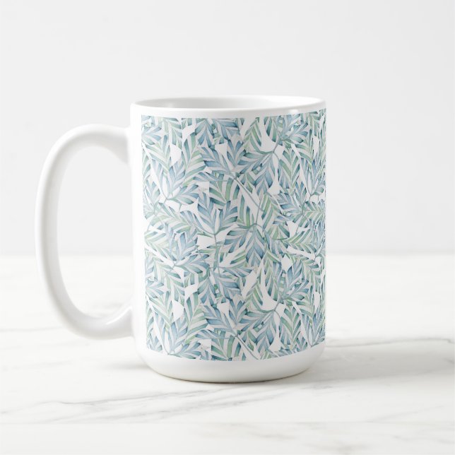 Mug Motif rayé décoratif de feuille (Gauche)