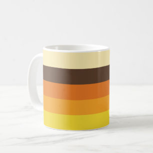 Mug motif rayé les années 70 rétro de couleur