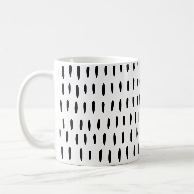 Mug Motif rayé noir et blanc : dessiné à la main (Gauche)