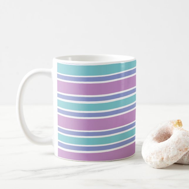 Mug Motif rayé pastel (Avec donut)