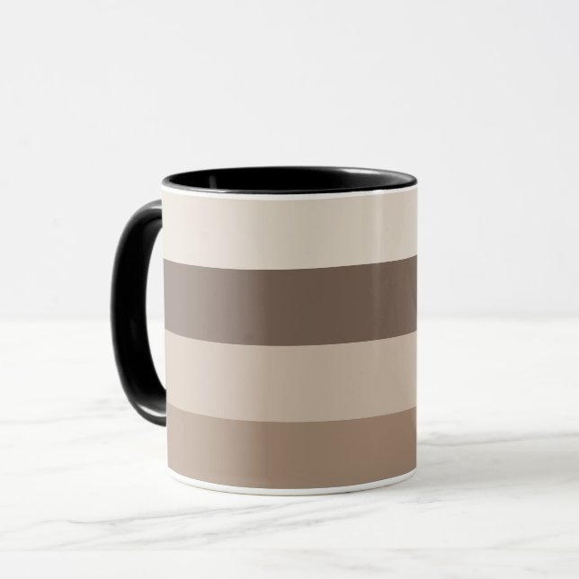 Mug Motif rayé Tons de Terre Neutres Design  (Devant gauche)