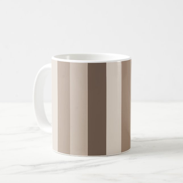 Mug Motif rayé tons terre neutres Design  (Devant gauche)