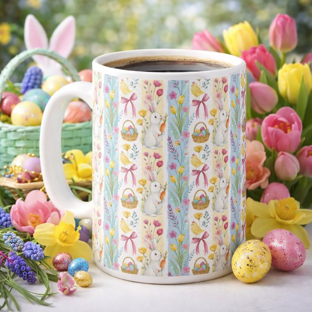 Mug Motif rayure de Pâques pastel  (Créateur téléchargé)