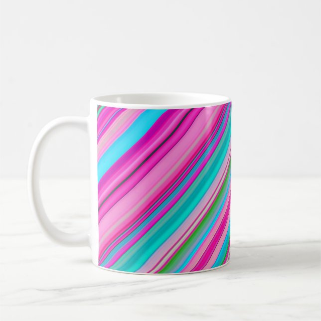 Mug Motif rayures couleurs arc-en-ciel vives-21056 (Gauche)