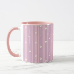 Mug Motif rayures de cœur rougissant