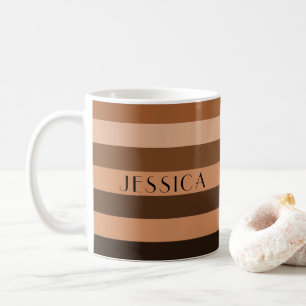 Mug Motif Rayures Elégantes Modernes Nom