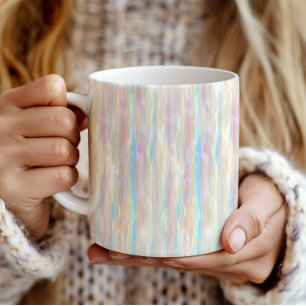 Mug Motif rayures iridescentes scintillantes couleurs