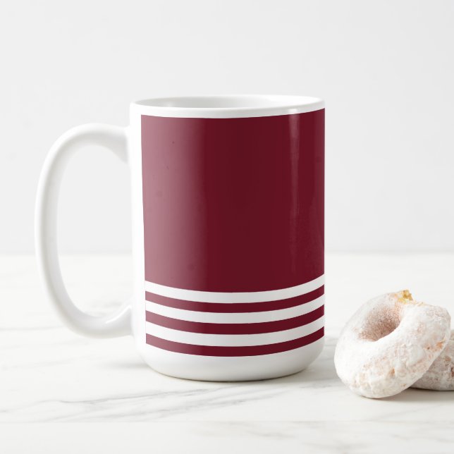 Mug Motif Rayures Rouges et Blanches (Avec donut)