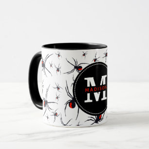 Mug Motif Red & Black Spider Monogrammé