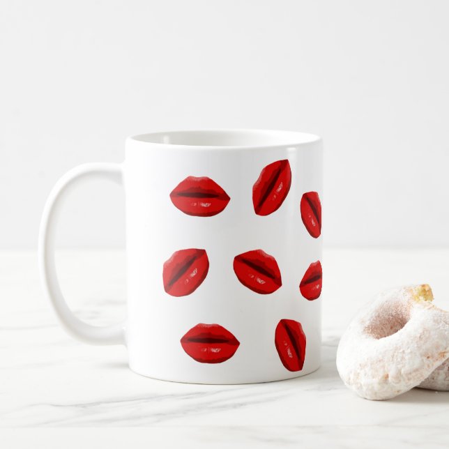 Mug Motif Red Lips (Avec donut)