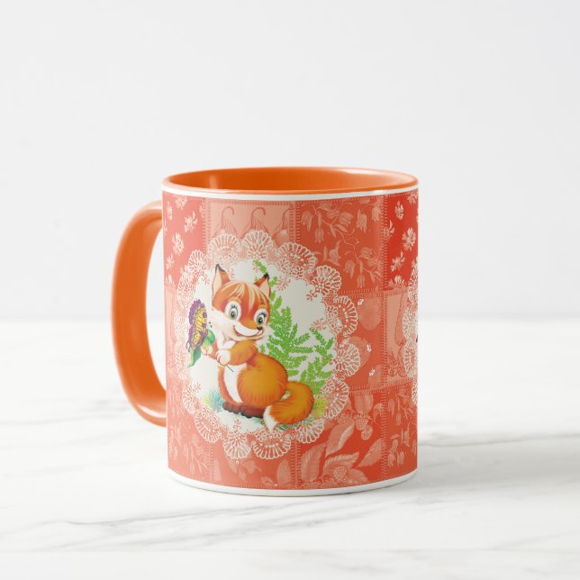 Mug motif renard et papillon (Devant gauche)