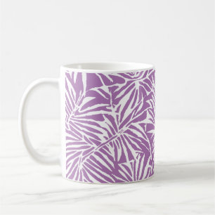 Mug Motif Répétitif de Feuille Tropicale Violet Clair