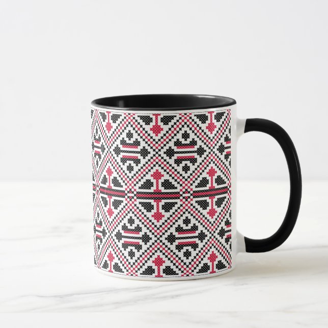 Mug Motif rétro à point rouge et noir (Droite)