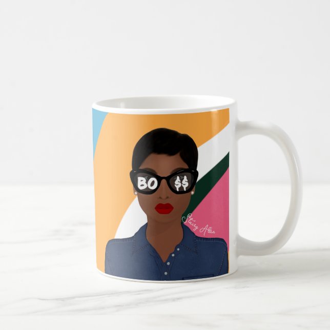 Mug Motif Rétro Afro-Américain Nom de Patron (Droite)