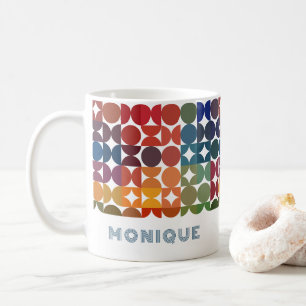 Mug Motif rétro couleur bleu orange violet personnalis