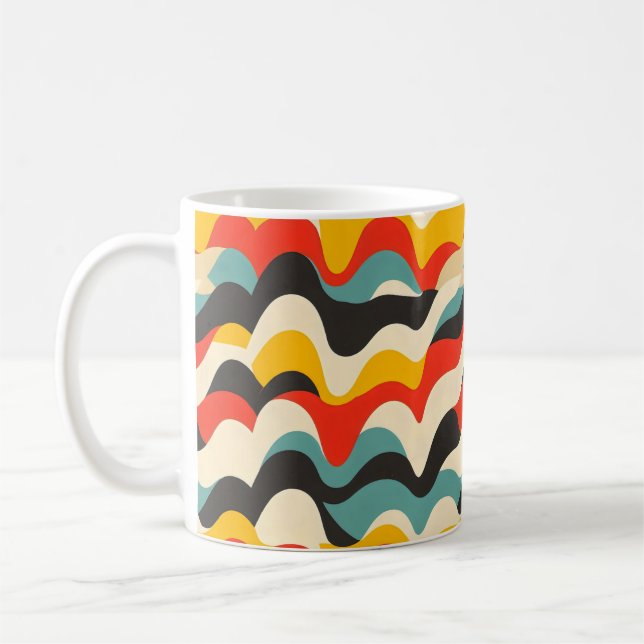Mug Motif rétro couleur vague (Gauche)