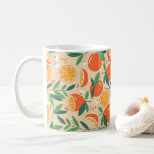 Mug Motif rétro de fruits d'agrumes orange