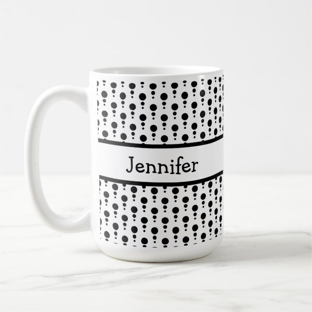 Mug Motif rétro noir et blanc personnalisé (Gauche)