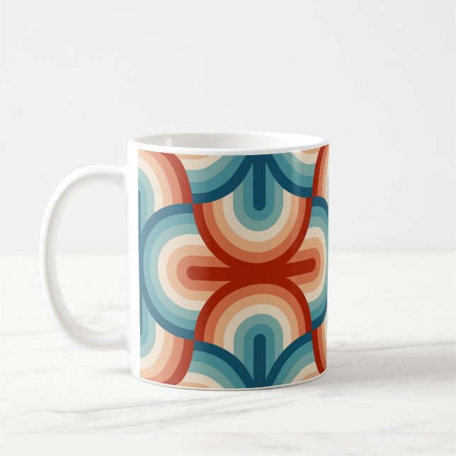 Mug Motif Retro Summer Rainbow Stripes (Gauche)