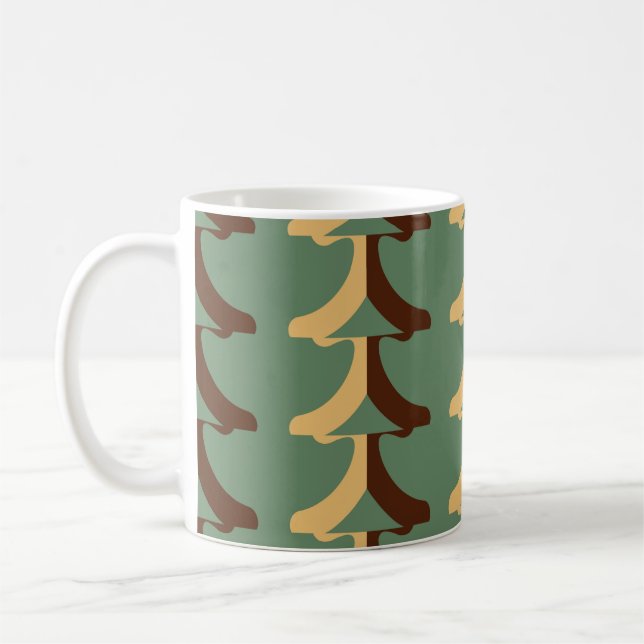Mug Motif rétro transparent avec éléments verticaux. a (Gauche)