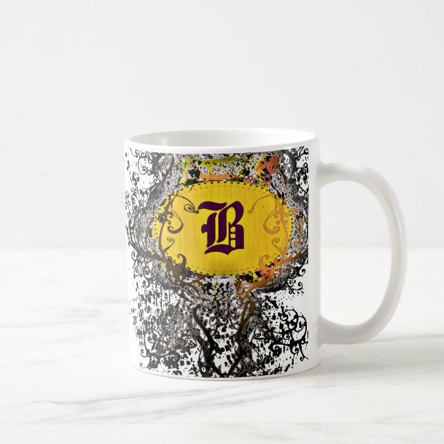 Mug Motif rétro vintage Monogramme B (Droite)