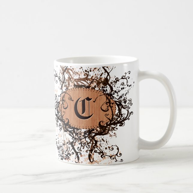 Mug Motif rétro vintage Monogramme C (Droite)