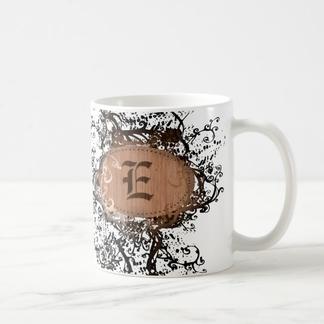 Mug Motif rétro vintage Monogramme E (Droite)