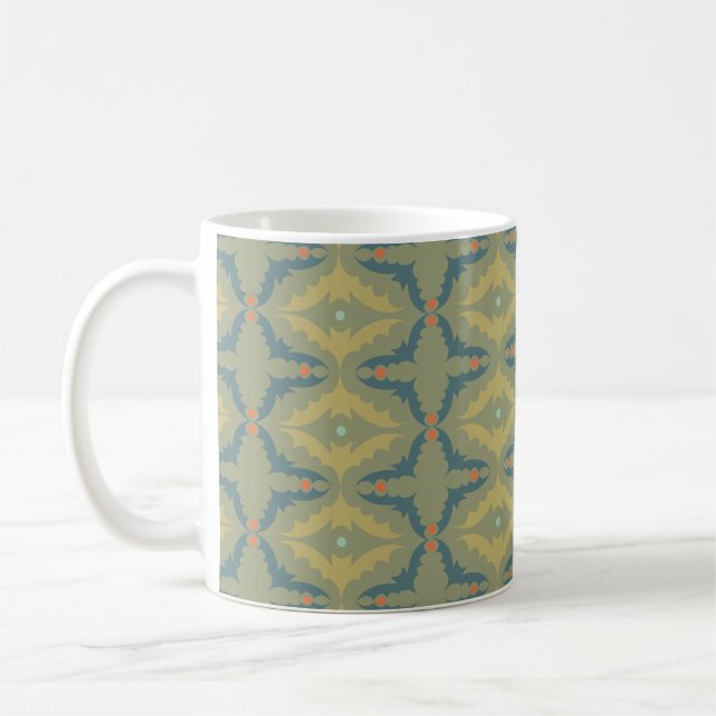 Mug Motif Rétro Vintage Verdâtre (Gauche)