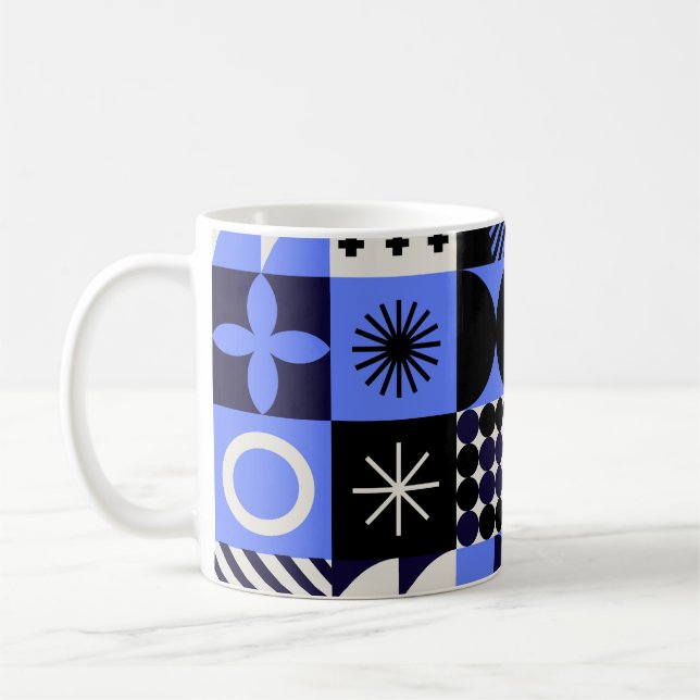 Mug Motif rétrofuturiste Gras Géométrique Bauhaus (Gauche)