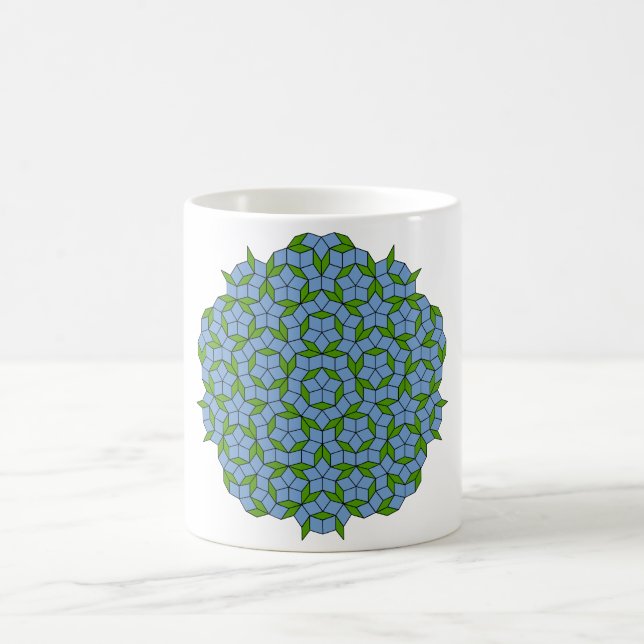Mug Motif Rhombus Penrose vert et bleu (Centre)