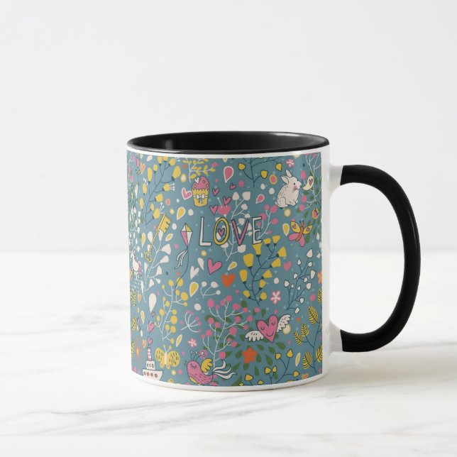 Mug Motif romantique abstrait avec la bande dessinée (Droite)