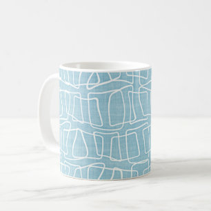 Mug Motif rond moderne bleu en pastel léger de carrés