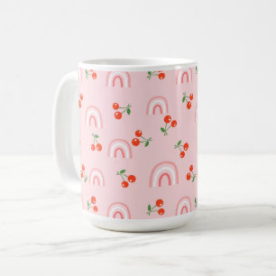Mug Motif rose arc-en-ciel cerise