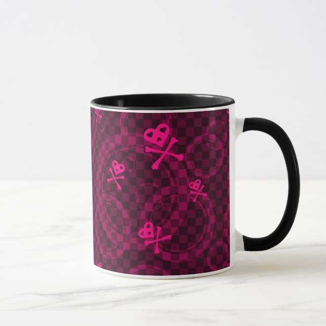 Mug Motif rose d'Emo avec des cercles (Droite)