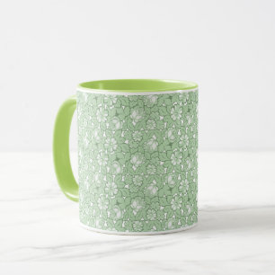 Mug motif rose en vert clair