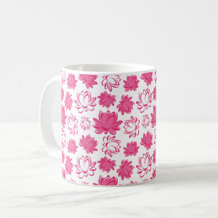 Mug Motif rose Lotus sur Arrière - plan blanc