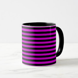 Mug Motif rose noir rayures