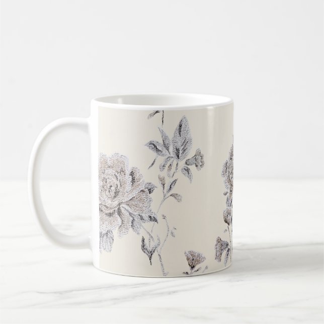 Mug Motif rose pastel (Gauche)