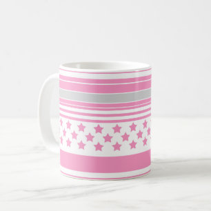 Mug Motif rose rayé avec des étoiles