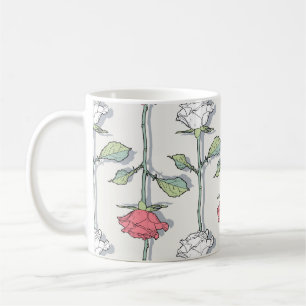 Mug Motif rose transparent