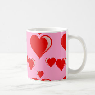 Mug Motif rouge et rose de Saint-Valentin de coeurs
