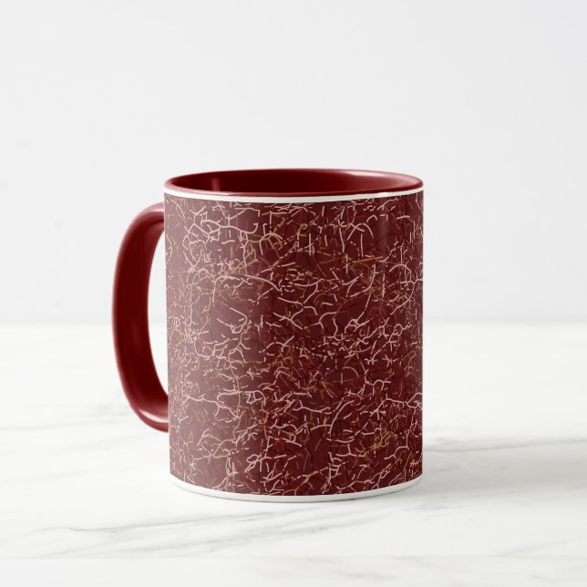 Mug Motif rouge simple Abstrait Thread Art (Devant gauche)