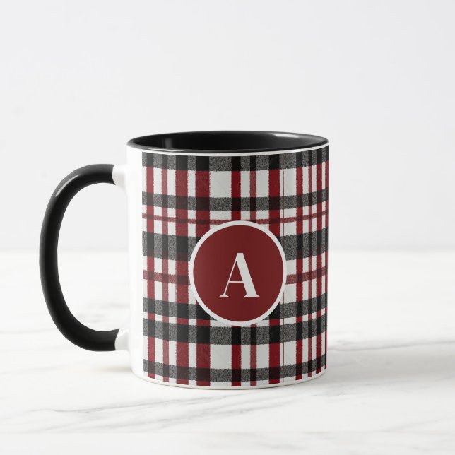 Mug Motif rustique blanc et rouge (Gauche)