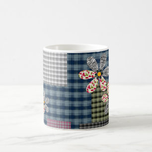Mug Motif rustique rétro multicolore en patchwork