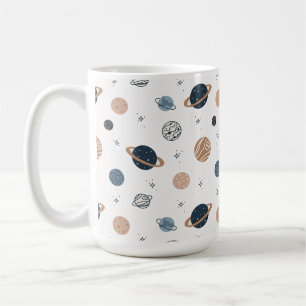 Mug Motif sans couture à main avec planètes
